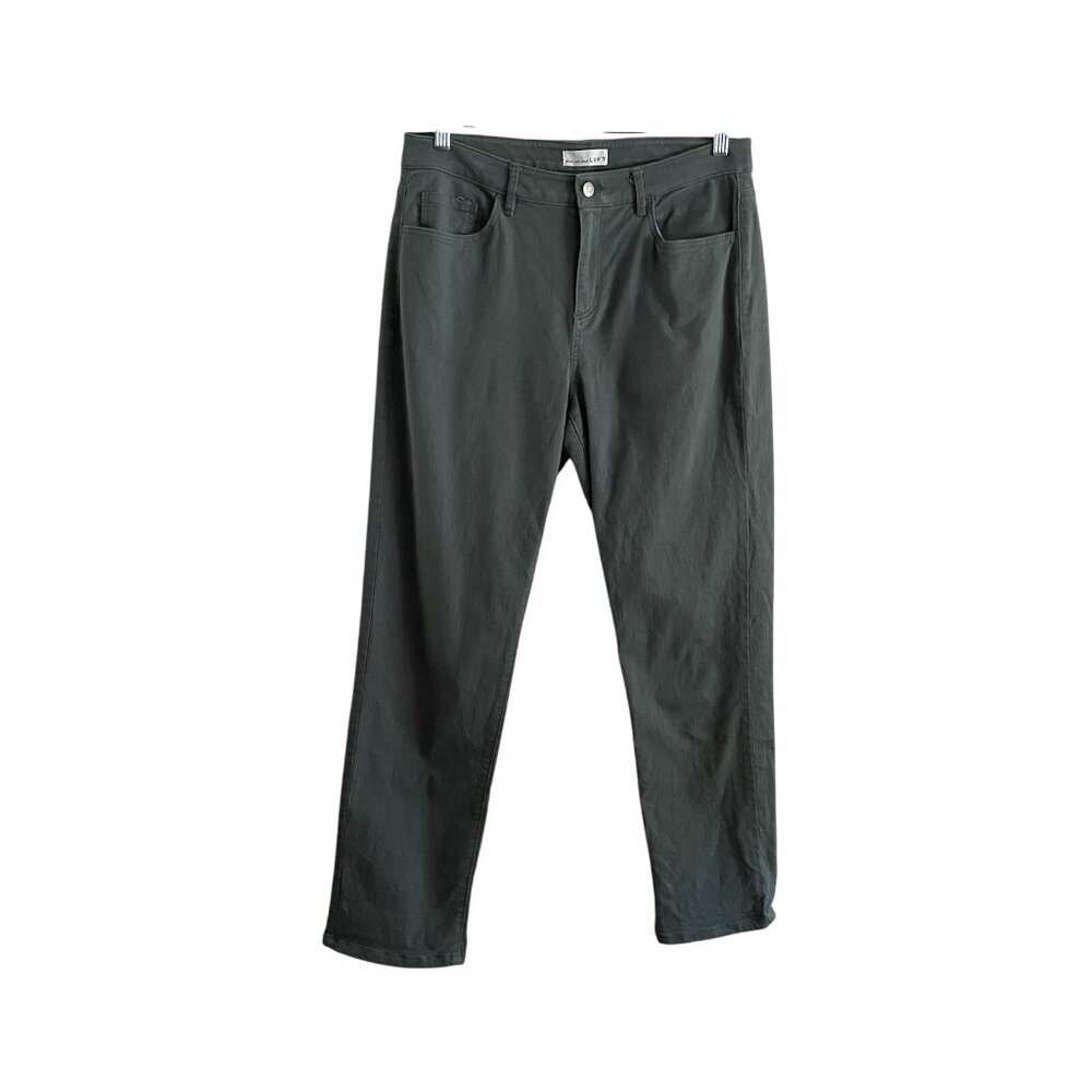 Ann Taylor Loft Women SZ 30/10 Sage Green 5-Pocket Tapered Leg Denim Jeans